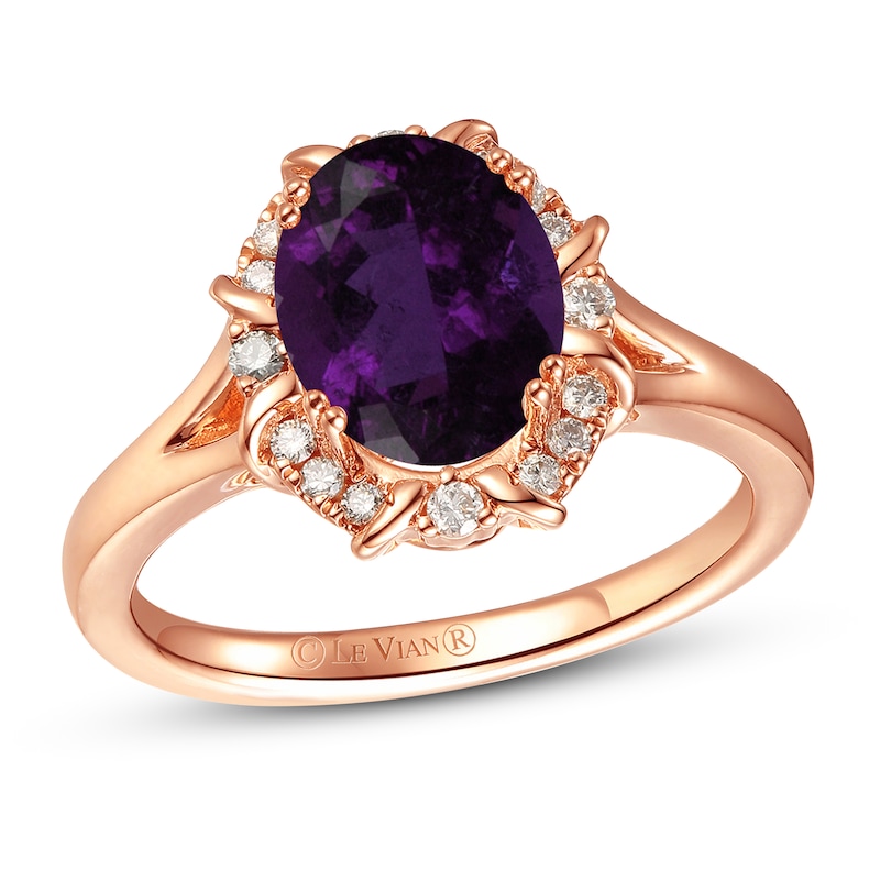 Main Image 1 of Le Vian Amethyst Ring 1/8 ct tw Diamonds 14K Strawberry Gold