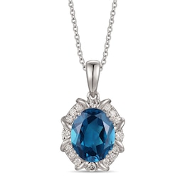 Le Vian Topaz Necklace 1/8 ct tw Diamonds 14K Vanilla Gold 18"