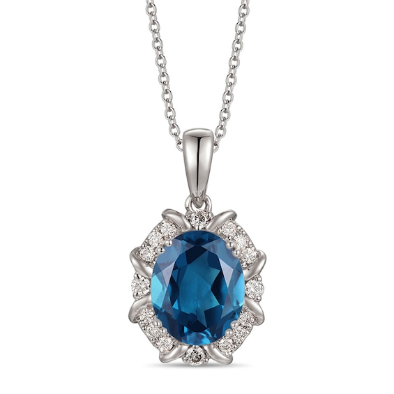 Le Vian Topaz Necklace 1/8 ct tw Diamonds 14K Vanilla Gold 18"