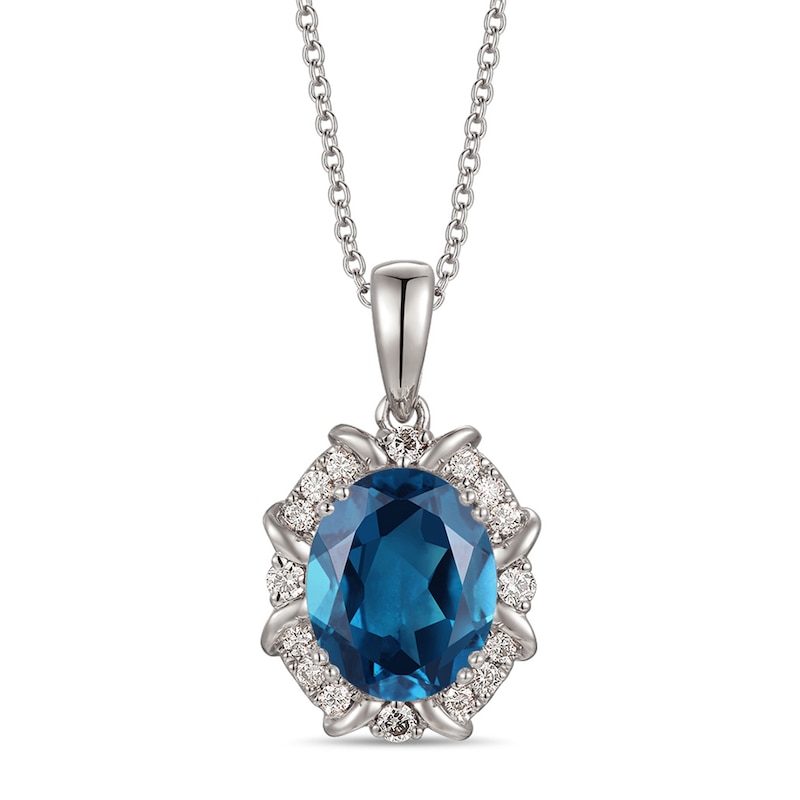 Main Image 1 of Le Vian Topaz Necklace 1/8 ct tw Diamonds 14K Vanilla Gold 18&quot;