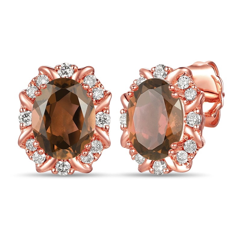 Main Image 1 of Le Vian Quartz Earrings 1/5 ct tw Diamonds 14K Strawberry Gold