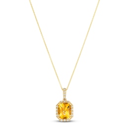 Le Vian Citrine Necklace 1/6 ct tw Diamonds 14K Honey Gold 18&quot;
