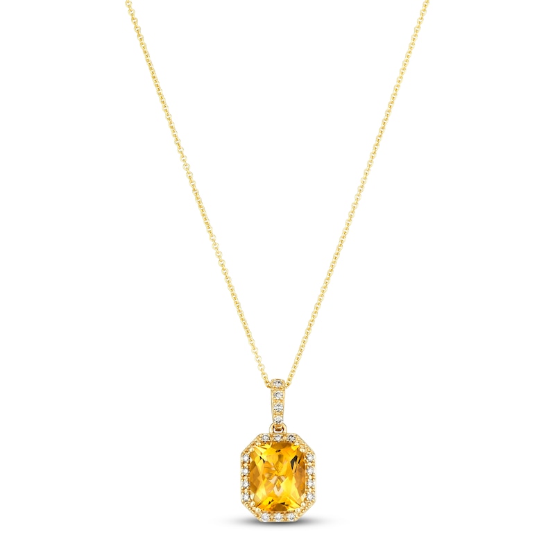 Le Vian Citrine Necklace 1/6 ct tw Diamonds 14K Honey Gold 18"
