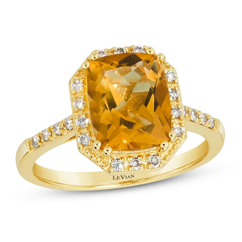 Le Vian Citrine Ring 1/6 ct tw Diamonds 14K Honey Gold