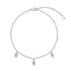 Thumbnail Image 0 of Swiss Blue Topaz Dangle Anklet Sterling Silver 11"
