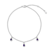 Thumbnail Image 1 of Amethyst Dangle Anklet Sterling Silver 11&quot;