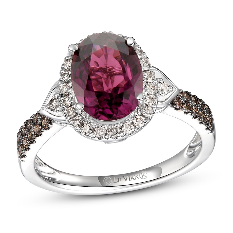Main Image 1 of Le Vian Rhodolite Ring 1/3 ct tw Diamonds 14K Vanilla Gold