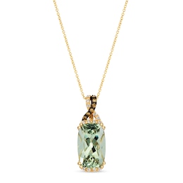 Le Vian Quartz Necklace 1/6 ct tw Diamonds 14K Honey Gold 18"