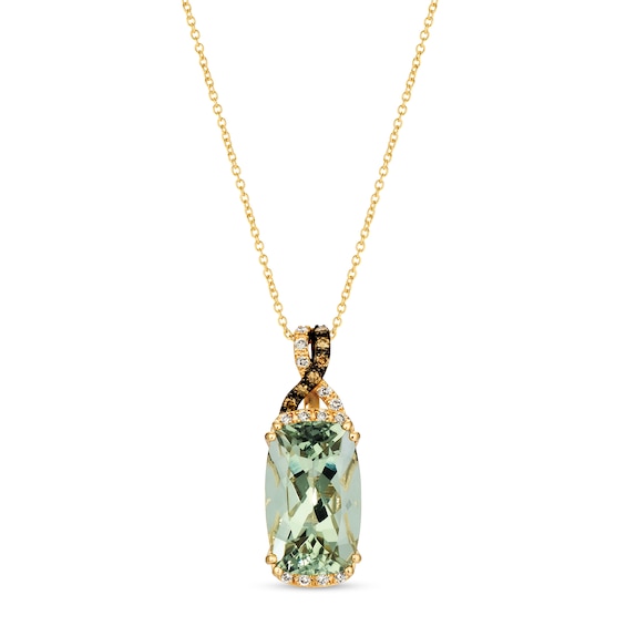 Le Vian Quartz Necklace 1/6 ct tw Diamonds 14K Honey Gold 18"