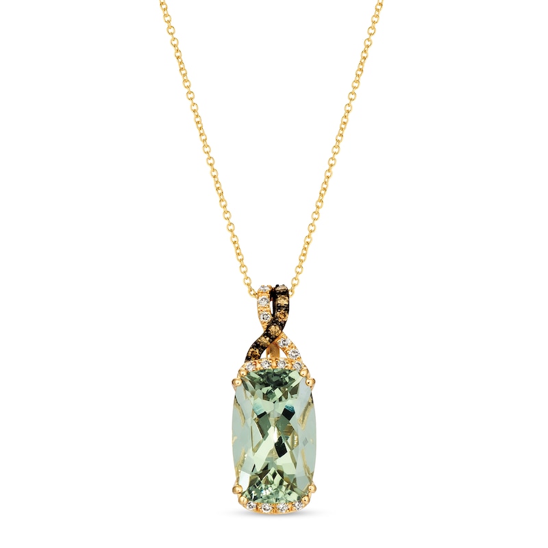 Main Image 1 of Le Vian Quartz Necklace 1/6 ct tw Diamonds 14K Honey Gold 18&quot;