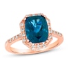 Thumbnail Image 0 of Le Vian Blue Topaz Ring 1/6 ct tw Diamonds 14K Strawberry Gold