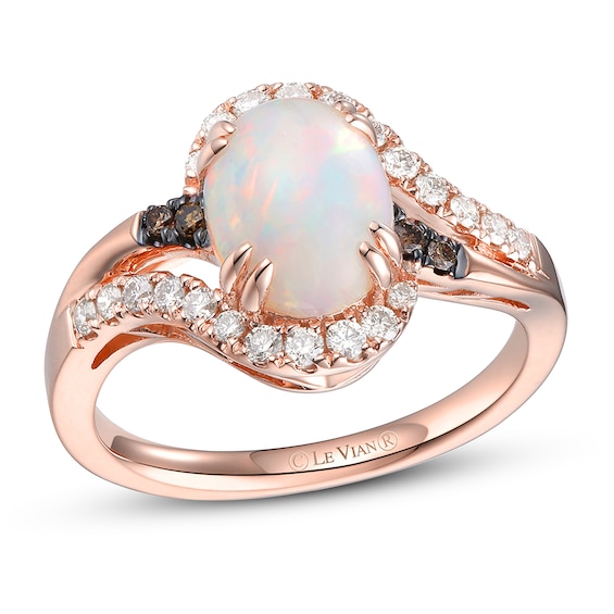 Le Vian Opal Ring 1/ ct tw Diamonds 14K Strawberry Gold