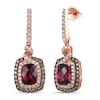 Le Vian Rhodolite Dangle Earrings 1-1/3 ct tw Diamonds 14K Strawberry Gold
