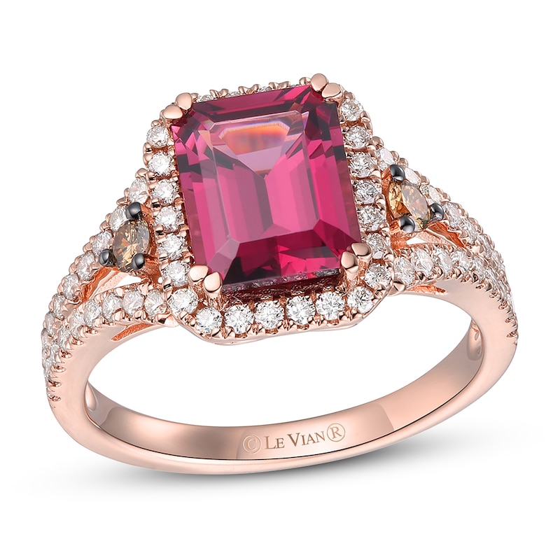 Main Image 1 of Le Vian Rhodolite Ring 5/8 ct tw Diamonds 14K Strawberry Gold