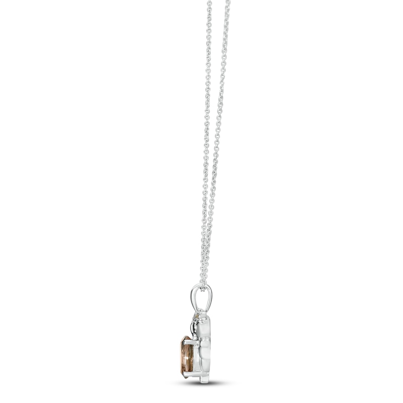 Main Image 2 of Le Vian Quartz Owl Necklace 1/15 ct tw Diamonds 14K Vanilla Gold 18&quot;