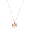 Thumbnail Image 3 of Le Vian Quartz & Diamond Elephant Necklace 14K Strawberry Gold 18&quot;