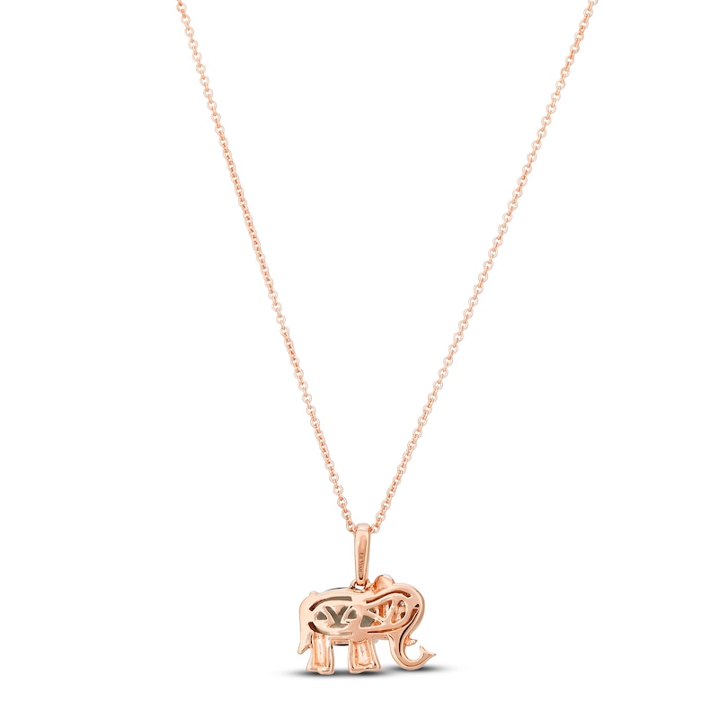 Main Image 3 of Le Vian Quartz & Diamond Elephant Necklace 14K Strawberry Gold 18&quot;
