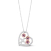 Thumbnail Image 0 of Hallmark Diamonds Amethyst Flower Necklace 1/8 ct tw Sterling Silver & 10K Rose Gold 18"