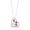 Thumbnail Image 0 of Hallmark Diamonds Amethyst Flower Necklace 1/8 ct tw Sterling Silver & 10K Rose Gold 18"