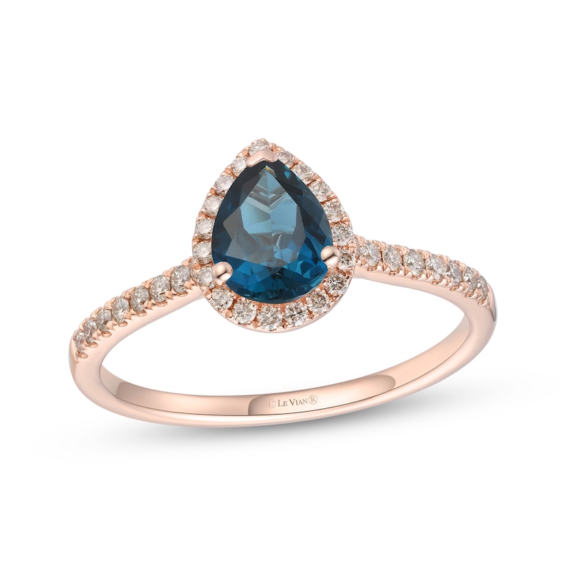 Main Image 1 of Le Vian London Blue Topaz & Diamond Ring 1/3 ct tw 14K Strawberry Gold
