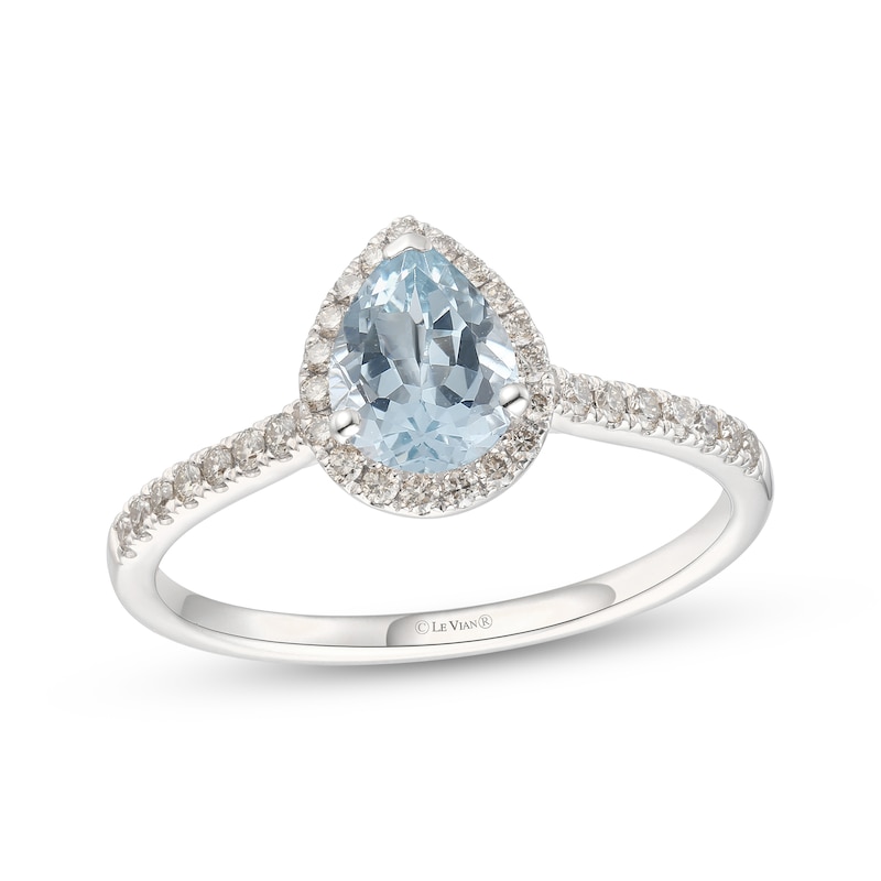 Main Image 1 of Le Vian Aquamarine Ring 1/3 ct tw Diamonds 14K Vanilla Gold