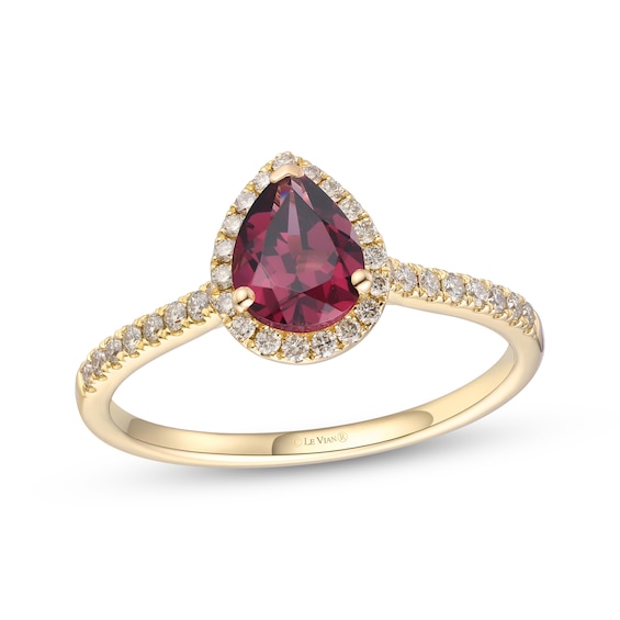Le Vian Rhodolite & Diamond Ring 1/3 ct tw 14K Honey Gold