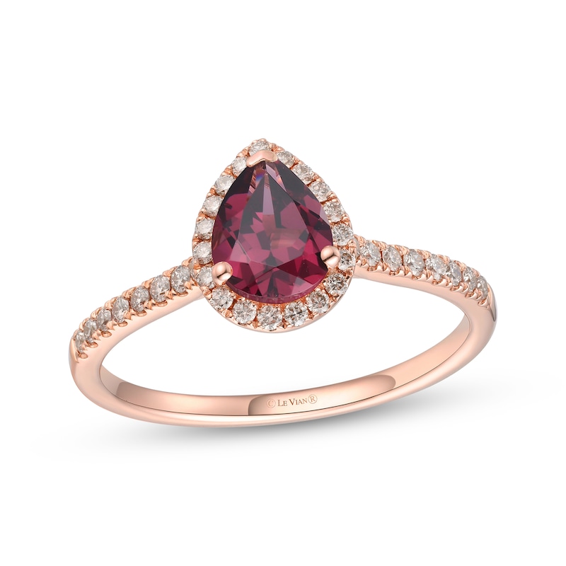 Main Image 1 of Le Vian Rhodolite & Diamond Ring 1/3 ct tw 14K Strawberry Gold