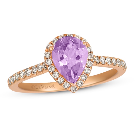 Le Vian Light Amethyst & Diamond Ring 1/3 ct tw 14K Strawberry Gold
