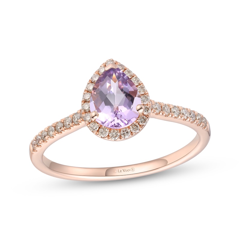 Le Vian Amethyst & Diamond Ring 1/3 ct tw 14K Strawberry Gold