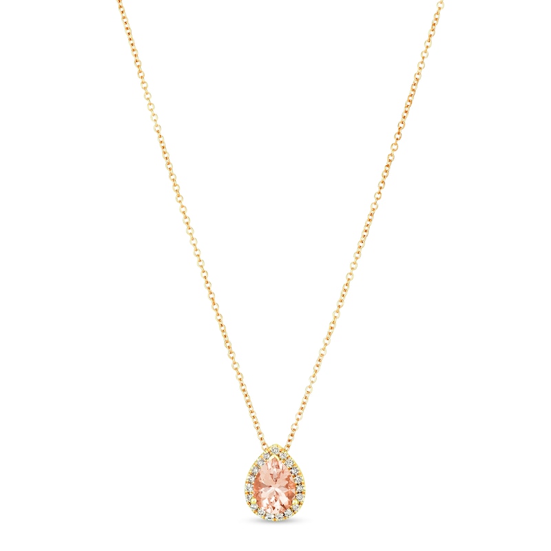 Main Image 1 of Le Vian Morganite & Diamond Necklace 1/8 ct tw 14K Honey Gold 18&quot;