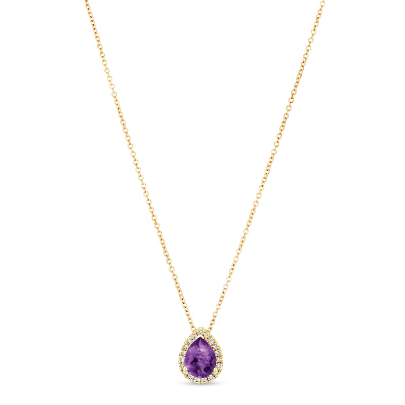 Main Image 1 of Le Vian Amethyst & Diamond Necklace 1/8 ct tw 14K Honey Gold 18&quot;