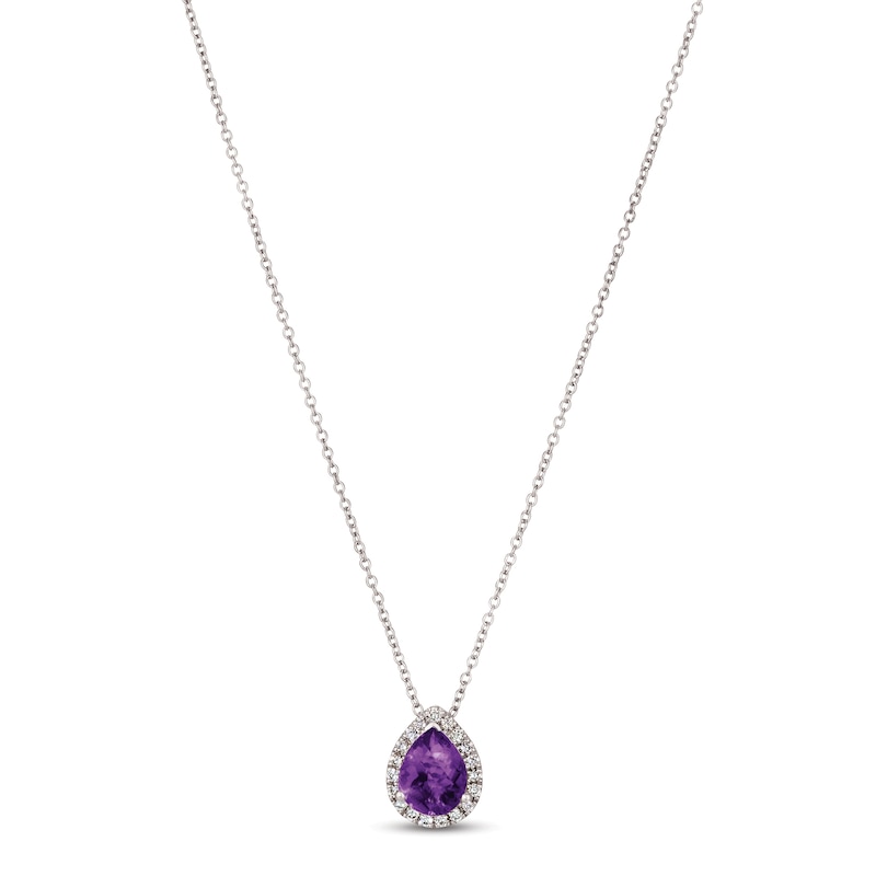 Main Image 1 of Le Vian Amethyst & Diamond Necklace 1/8 ct tw 14K Vanilla Gold 18&quot;