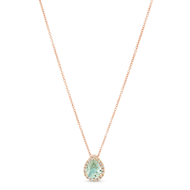 Main Image 1 of Le Vian Quartz & Diamond Necklace 1/8 ct tw 14K Strawberry Gold 18&quot;