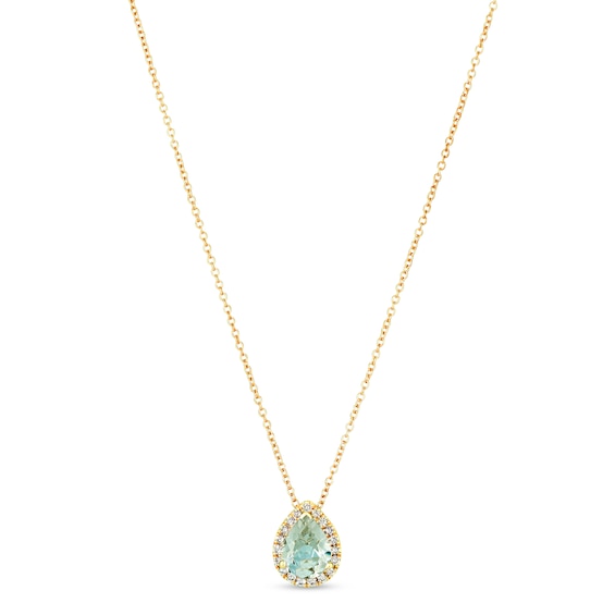 Le Vian Quartz & Diamond Necklace 1/8 ct tw 14K Honey Gold 18"