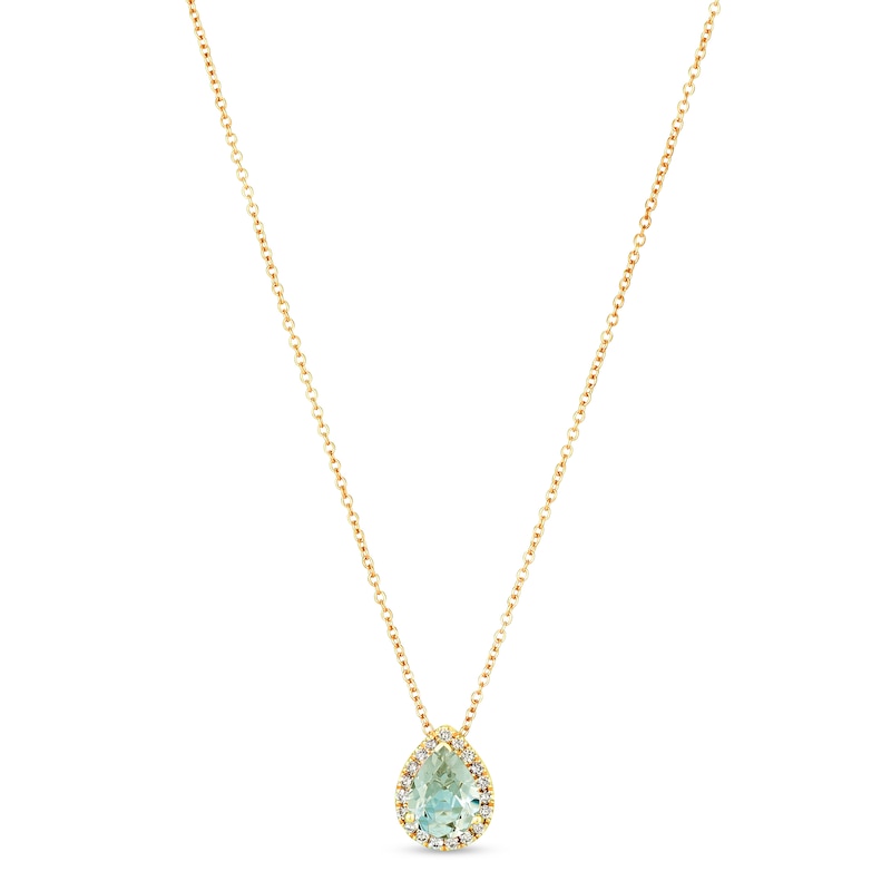 Main Image 1 of Le Vian Quartz & Diamond Necklace 1/8 ct tw 14K Honey Gold 18&quot;