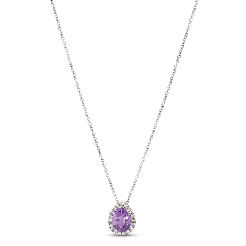 Main Image 1 of Le Vian Amethyst & Diamond Necklace 1/8 ct tw 14K Vanilla Gold 18&quot;
