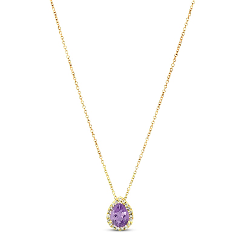 Main Image 1 of Le Vian Amethyst & Diamond Necklace 1/8 ct tw 14K Honey Gold 18&quot;