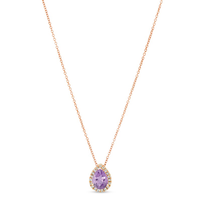 Main Image 1 of Le Vian Amethyst & Diamond Necklace 1/8 ct tw 14K Strawberry Gold 18&quot;