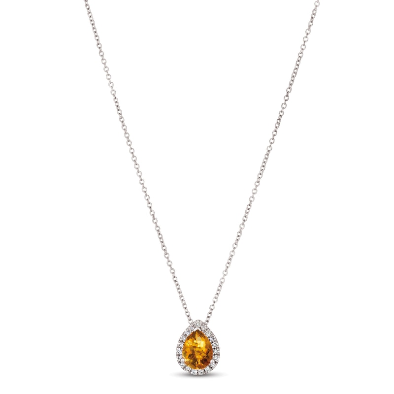 Main Image 1 of Le Vian Citrine & Diamond Necklace 1/8 ct tw 14K Vanilla Gold 18&quot;