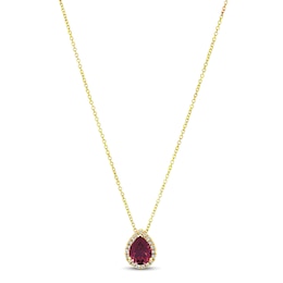 Le Vian Rhodolite & Diamond Necklace 1/8 ct tw 14K Honey Gold 18"