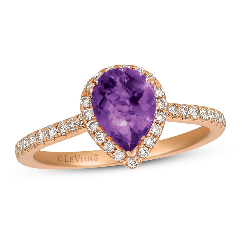 Le Vian Amethyst & Diamond Ring 1/3 ct tw 14K Strawberry Gold