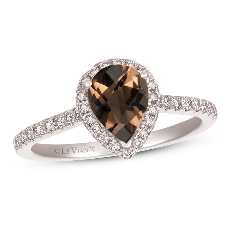 Le Vian Quartz & Diamond Ring 1/3 ct tw 14K Vanilla Gold with 360
