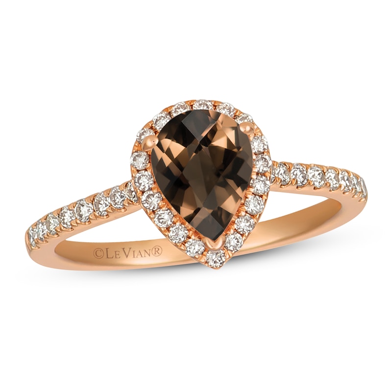 Main Image 1 of Le Vian Quartz & Diamond Ring 1/3 ct tw 14K Strawberry Gold