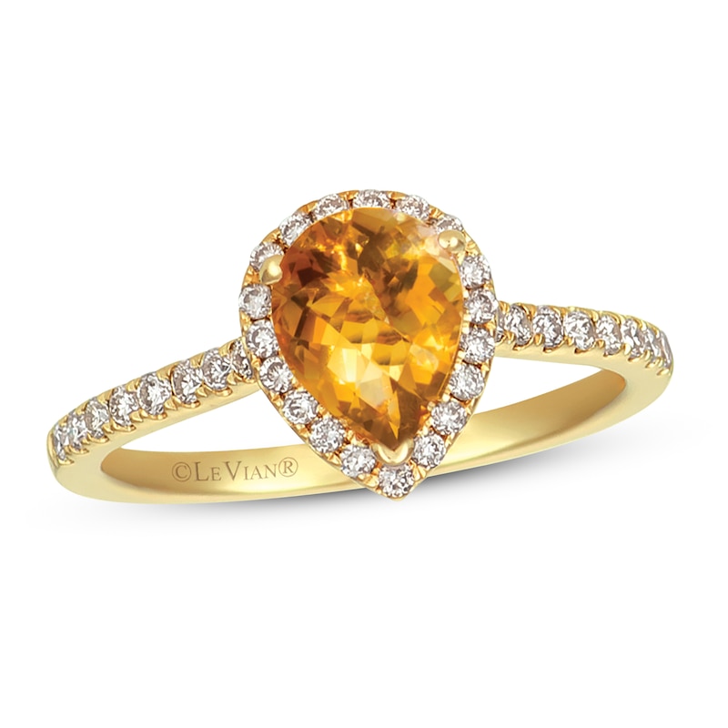 Main Image 1 of Le Vian Citrine & Diamond Ring 1/3 ct tw 14K Honey Gold