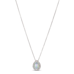 Le Vian Opal & Diamond Necklace 1/8 ct tw 14K Vanilla Gold 18"