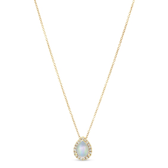 Le Vian Opal & Diamond Necklace 1/8 ct tw 14K Honey Gold 18"
