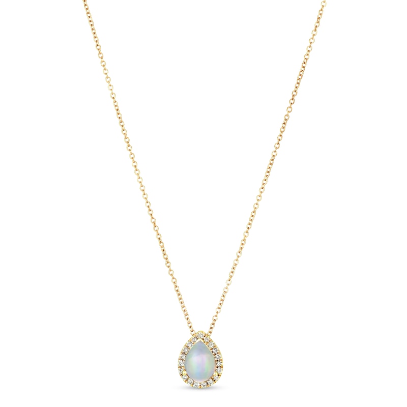 Le Vian Opal & Diamond Necklace 1/8 ct tw 14K Honey Gold 18"