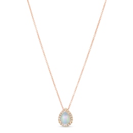 Le Vian Opal & Diamond Necklace 1/8 ct tw 14K Strawberry Gold 18"