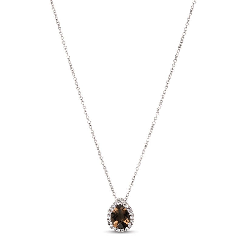 Main Image 1 of Le Vian Quartz & Diamond Necklace 1/8 ct tw 14K Vanilla Gold 18&quot;