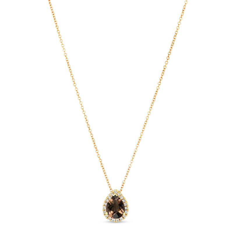 Main Image 1 of Le Vian Quartz & Diamond Necklace 1/8 ct tw 14K Honey Gold 18"